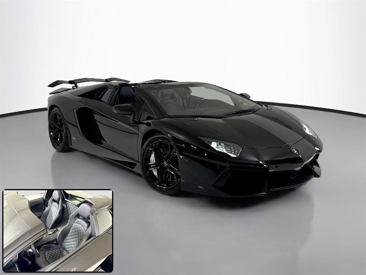 Used 2016 Nero Aldebaran Lamborghini LP 700-4 | Vorsteiner Carbon Wing | Carbon Interior image 2