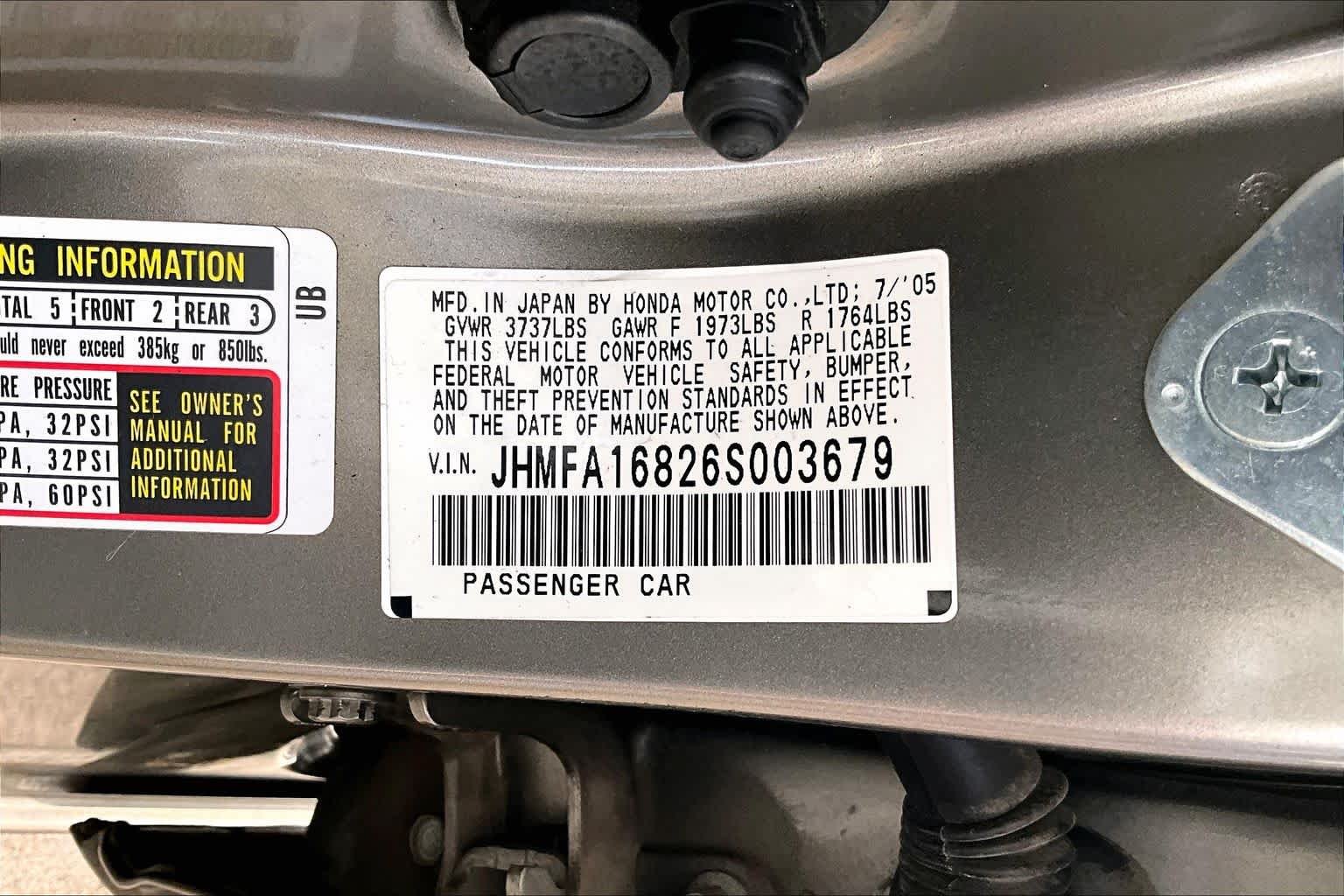 Used 2006 Galaxy Gray Metallic Honda EX image 33