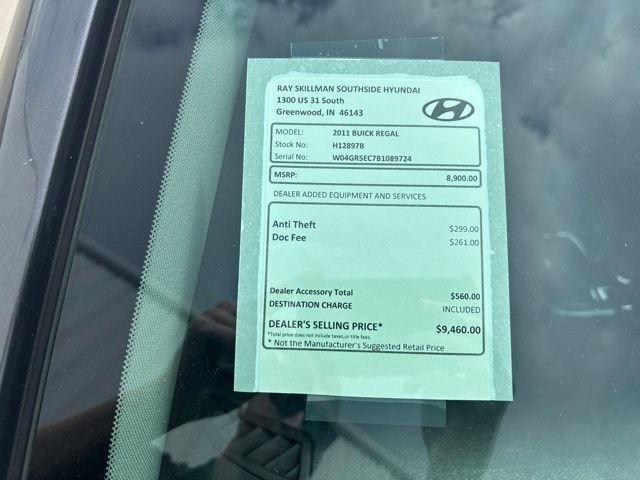 Used 2011 Buick Regal CXL with VIN W04GR5EC7B1089724 for sale in Greenwood, IN