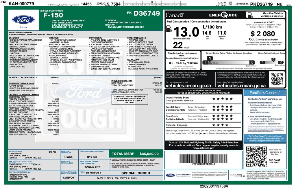 Certified Used 2023 Gray Ford Lariat image 2