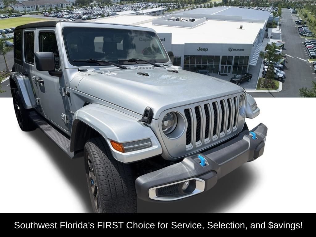 Certified 2023 Jeep Wrangler 4xe Sahara 4XE with VIN 1C4JJXP6XPW554044 for sale in Cape Coral, FL