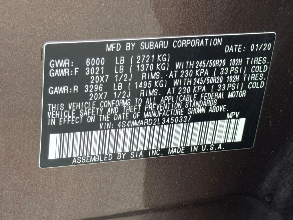 Used 2020 Cinnamon Brown Pearl Subaru Touring image 33
