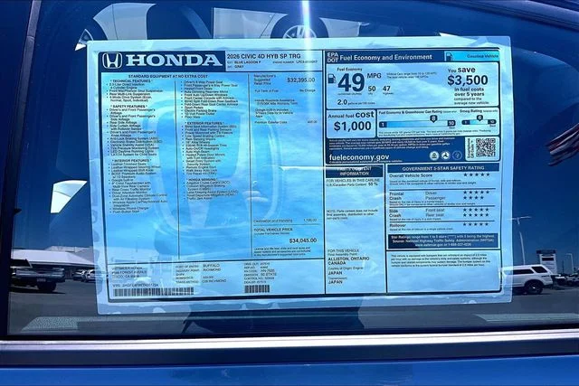 New 2026 Blue Lagoon Pearl Honda 2WD Sport Touring Hybrid image 14