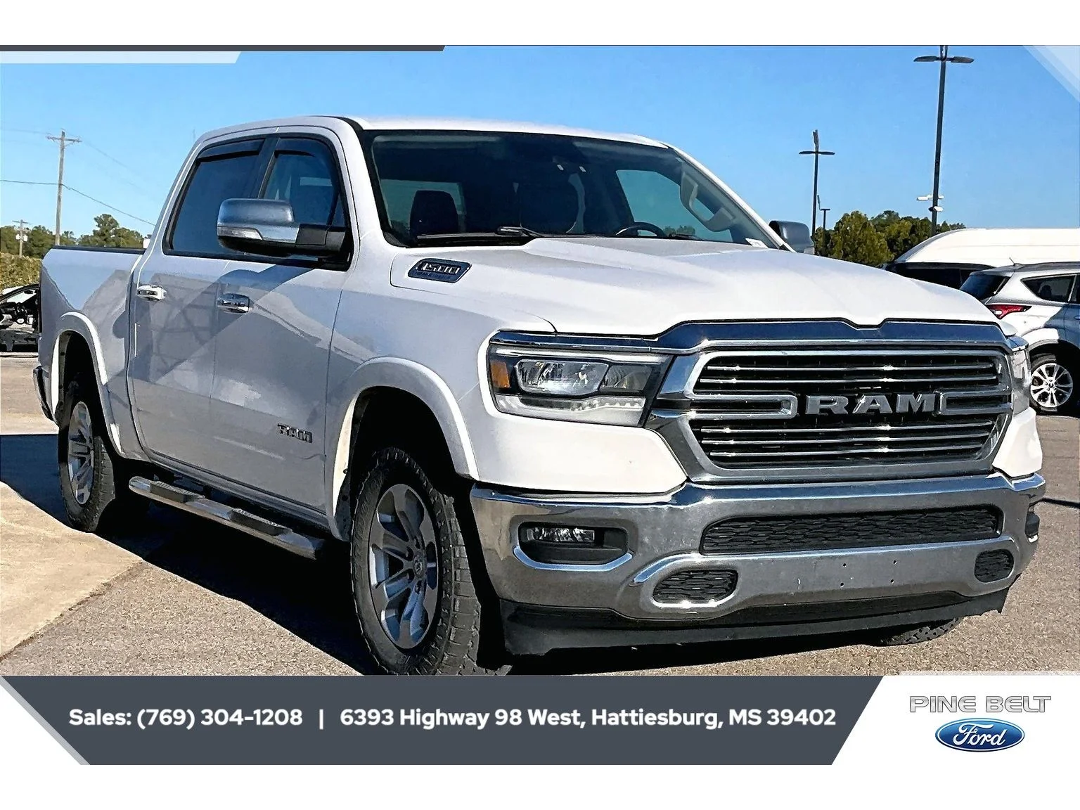 Used 2022 Bright White Clearcoat Ram Laramie image 2