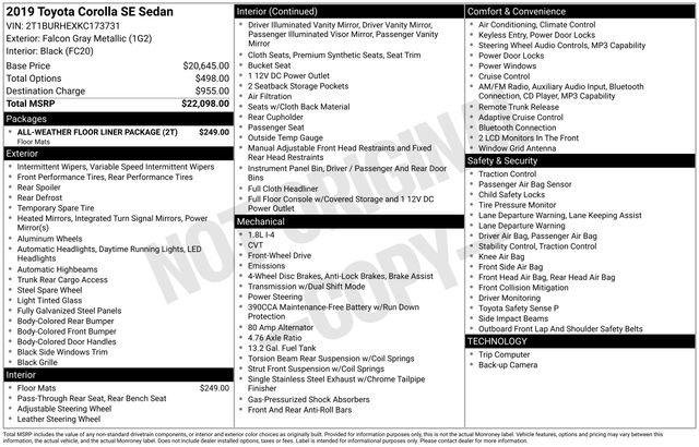 Certified Used 2019 FALCON GRAY METALLIC Toyota  image 30