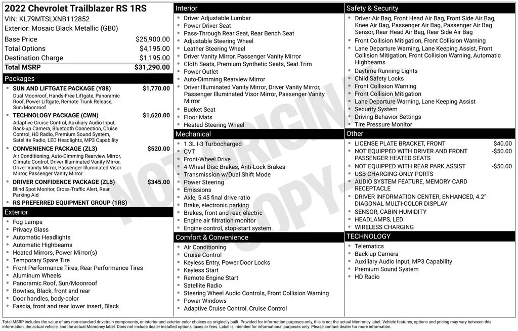 Used 2022 Black Chevrolet RS image 8