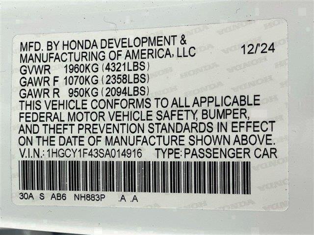 Used 2025 Platinum White Pearl Honda SE image 32