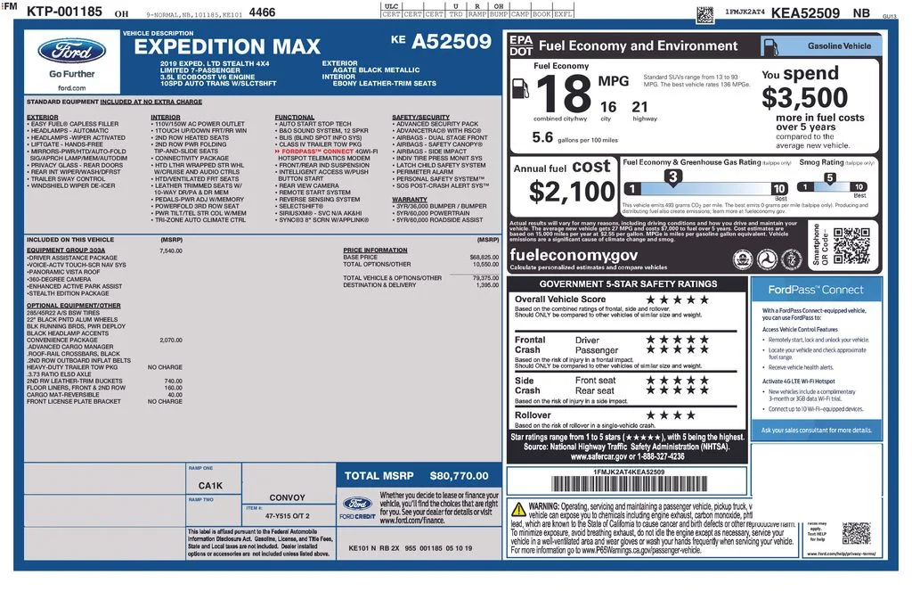 Used 2019 Black Ford Limited image 2