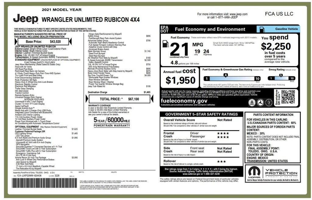 Certified Used 2021 White Jeep Unlimited Rubicon image 4