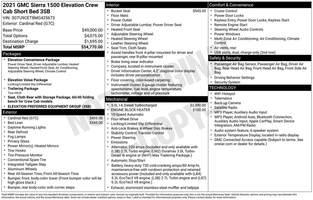 Used 2021 Cardinal Red GMC Elevation image 40