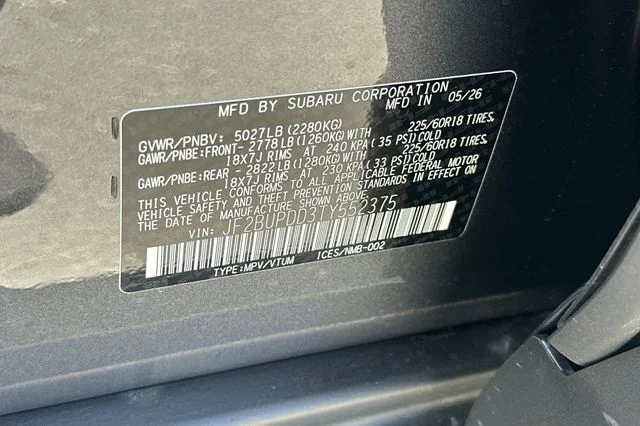 New 2026 MAGNETITE GRAY METALLIC Subaru Limited image 24