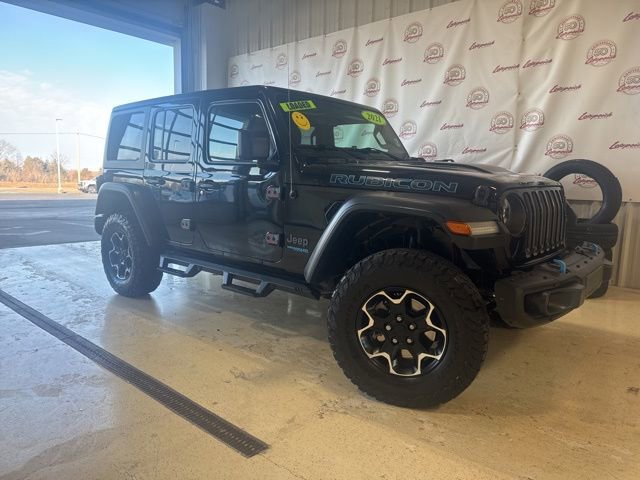 Used 2021 Jeep Wrangler Unlimited Rubicon 4XE with VIN 1C4JJXR60MW765293 for sale in Kansas City