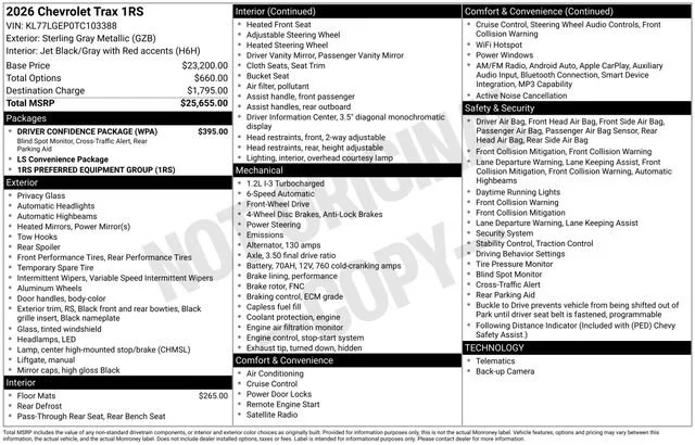 New 2026 Sterling Gray Metallic Chevrolet 1RS image 5