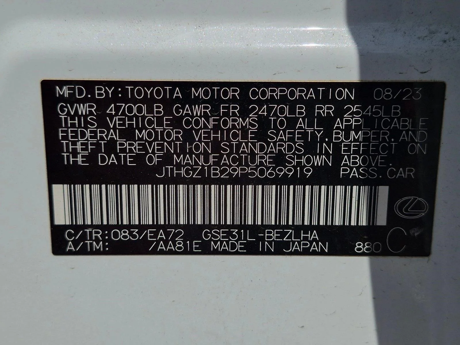 Certified Used 2023 Ultra White Lexus F SPORT image 25
