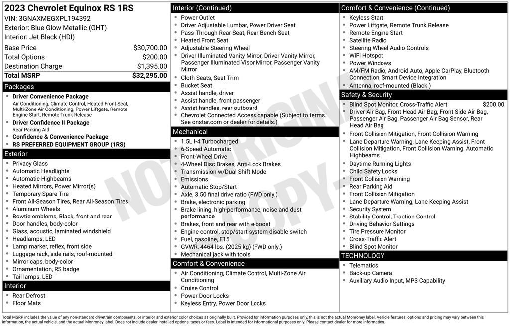 Certified Used 2023 Blue Glow Metallic Chevrolet RS image 2