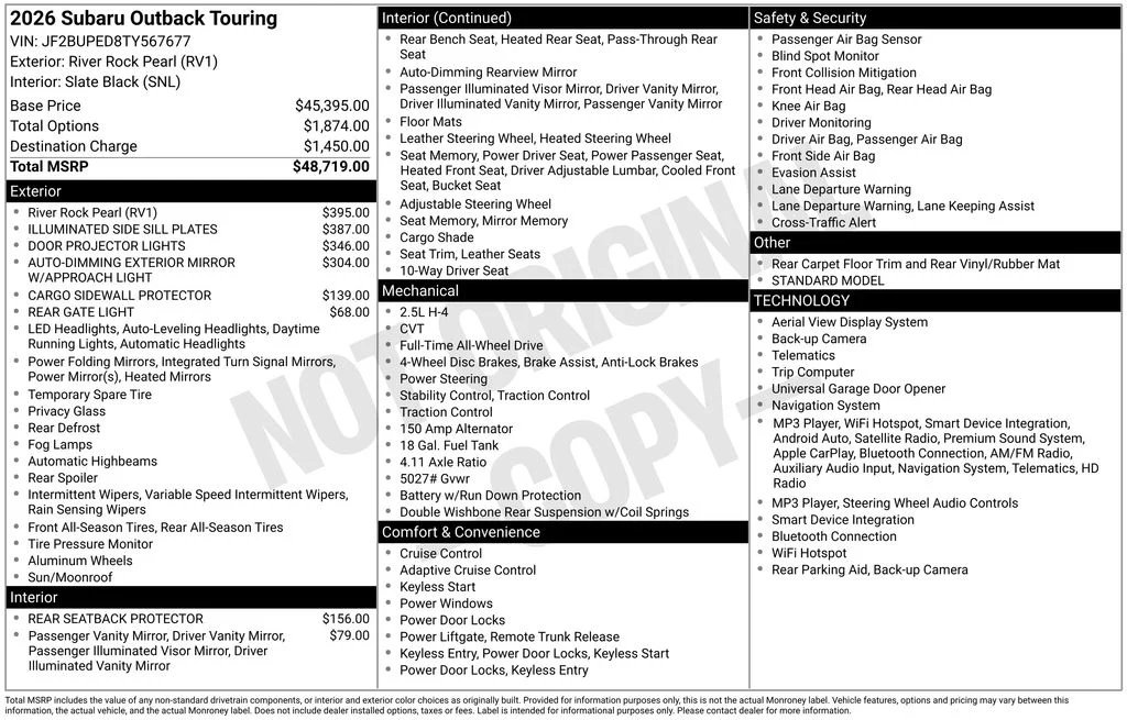 New 2026 Beige Subaru Touring image 44