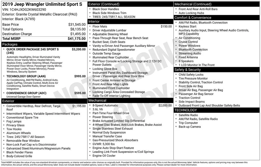 Certified Used 2019 Granite Crystal Clearcoat Metallic Jeep Unlimited Sport S image 35