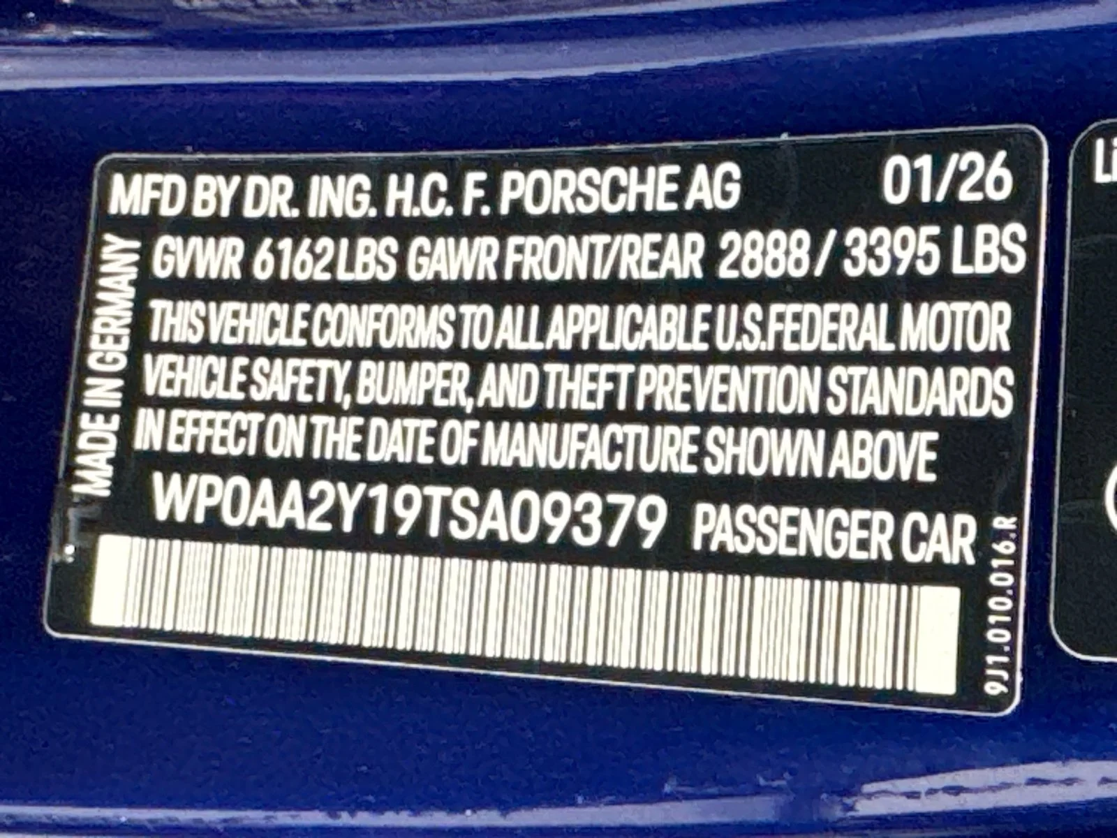 New 2026 Gentian Blue Metallic Porsche  image 26