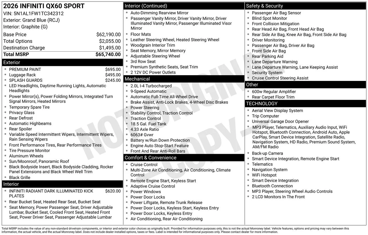 Certified Used 2026 Grand Blue INFINITI SPORT image 35