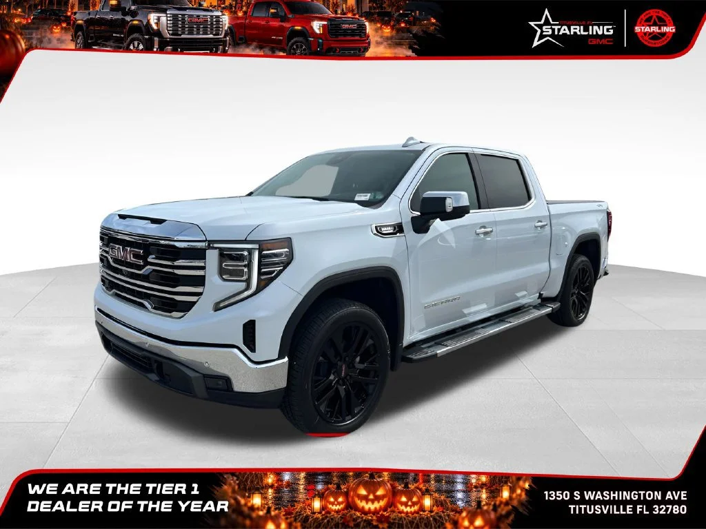 New 2026 Glacier White Tricoat GMC SLT image 1