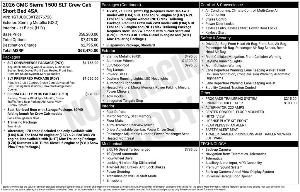 New 2026 Sterling Metallic GMC SLT image 50