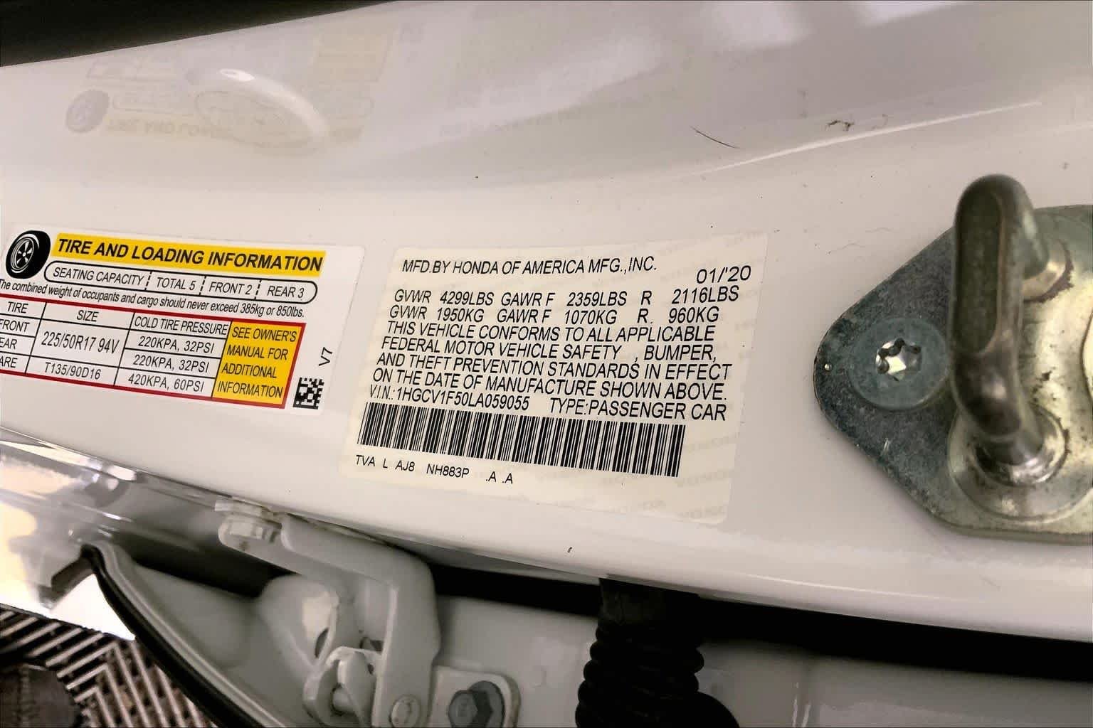 Used 2020 Platinum White Pearl Honda EX-L image 34