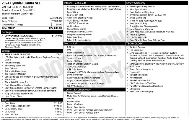 Used 2024 Gray Hyundai SEL image 7