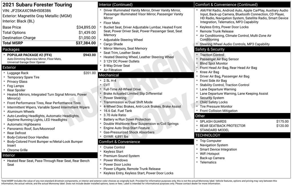 Used 2021 Gray Subaru Touring image 25