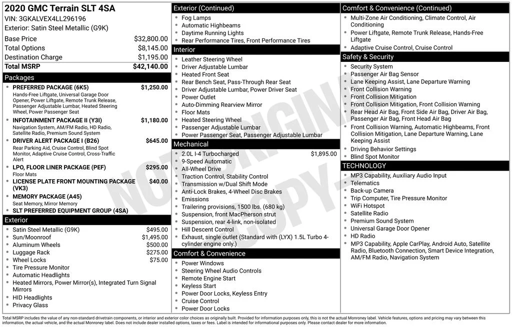 Used 2020 Gray GMC SLT image 9