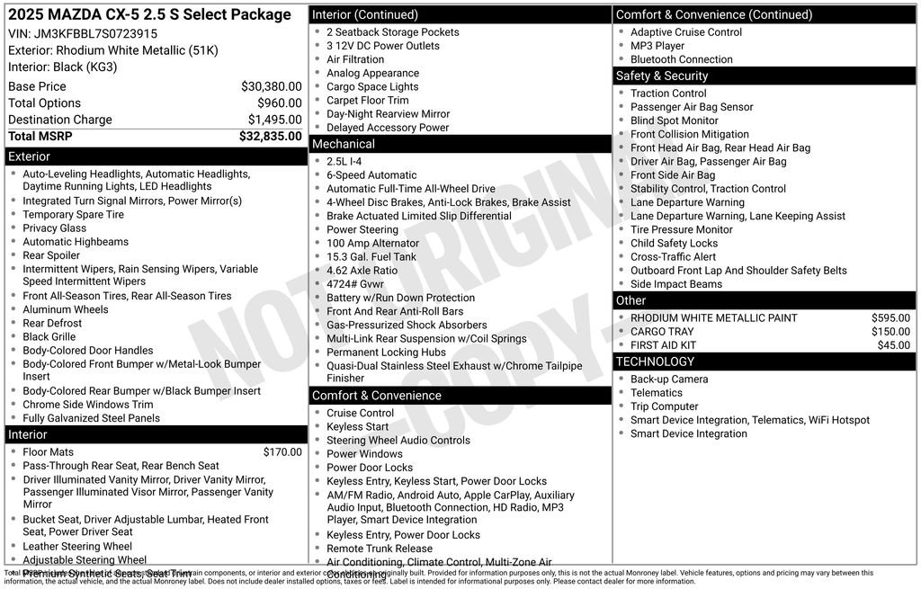 Certified Used 2025 White Mazda 2.5 S Select Package image 35