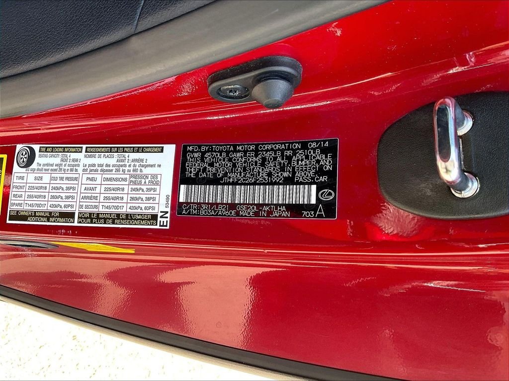 Used 2015 Red Lexus 250 C image 33