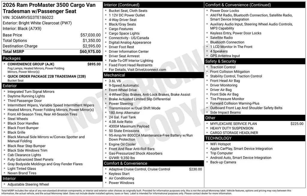 New 2026 Bright White Clear-Coat Exterior Paint RAM Tradesman image 7
