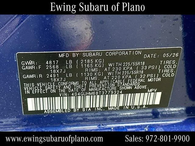 New 2026 SAPPHIRE BLUE PEARL Subaru Limited image 68