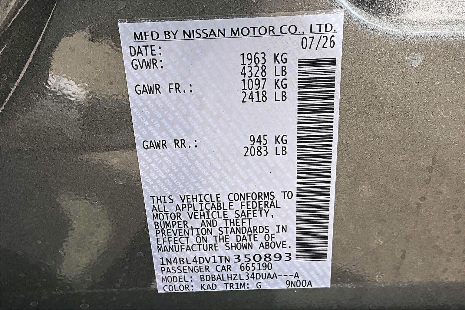 New 2026 Gun Metallic Nissan SV image 14