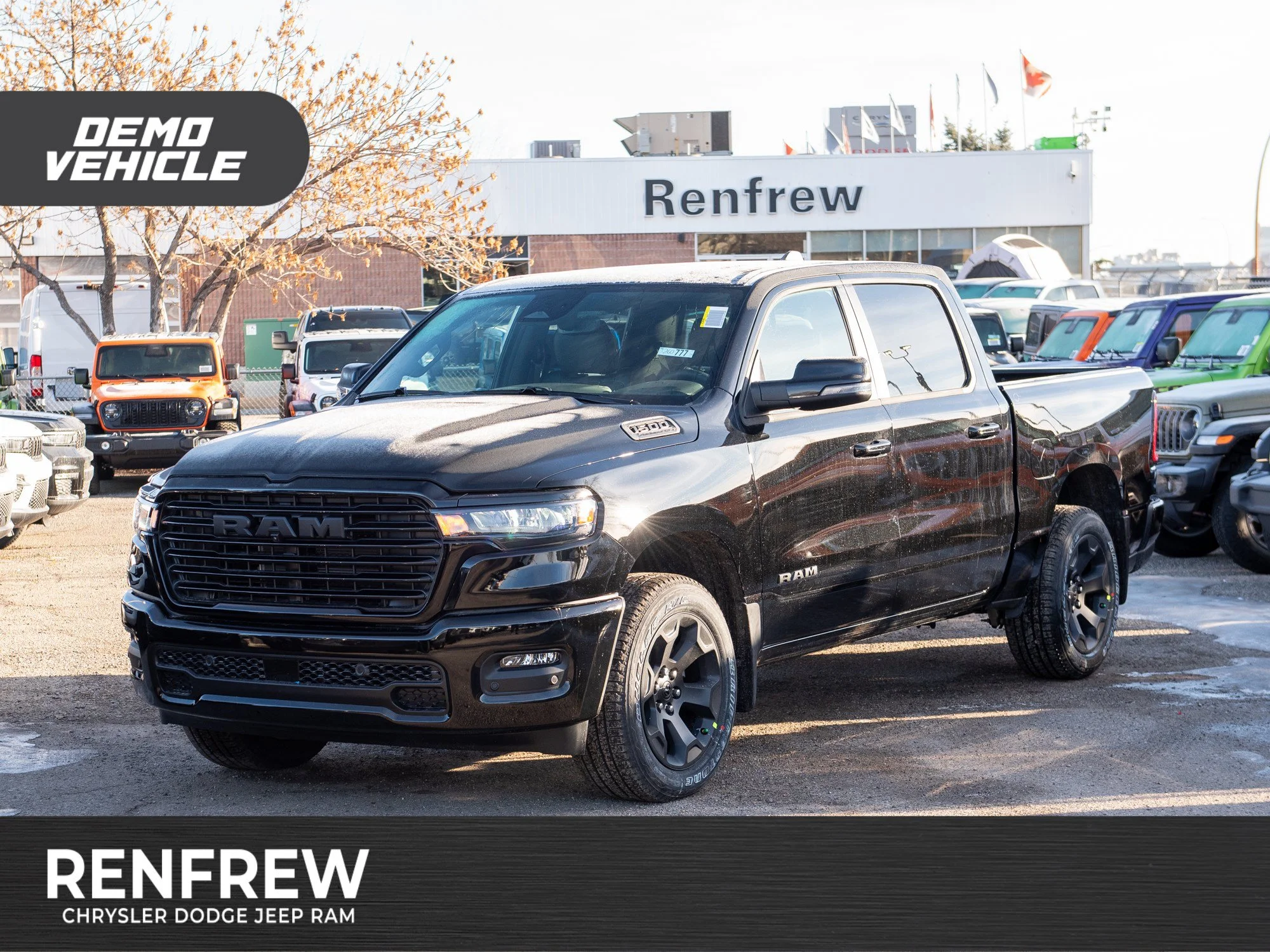 Used 2026 Black RAM Sport* Crew Cab 4x4, Heated Seats/Wheel, 12 Inch Screen, Nav, Twin Turbo image 1