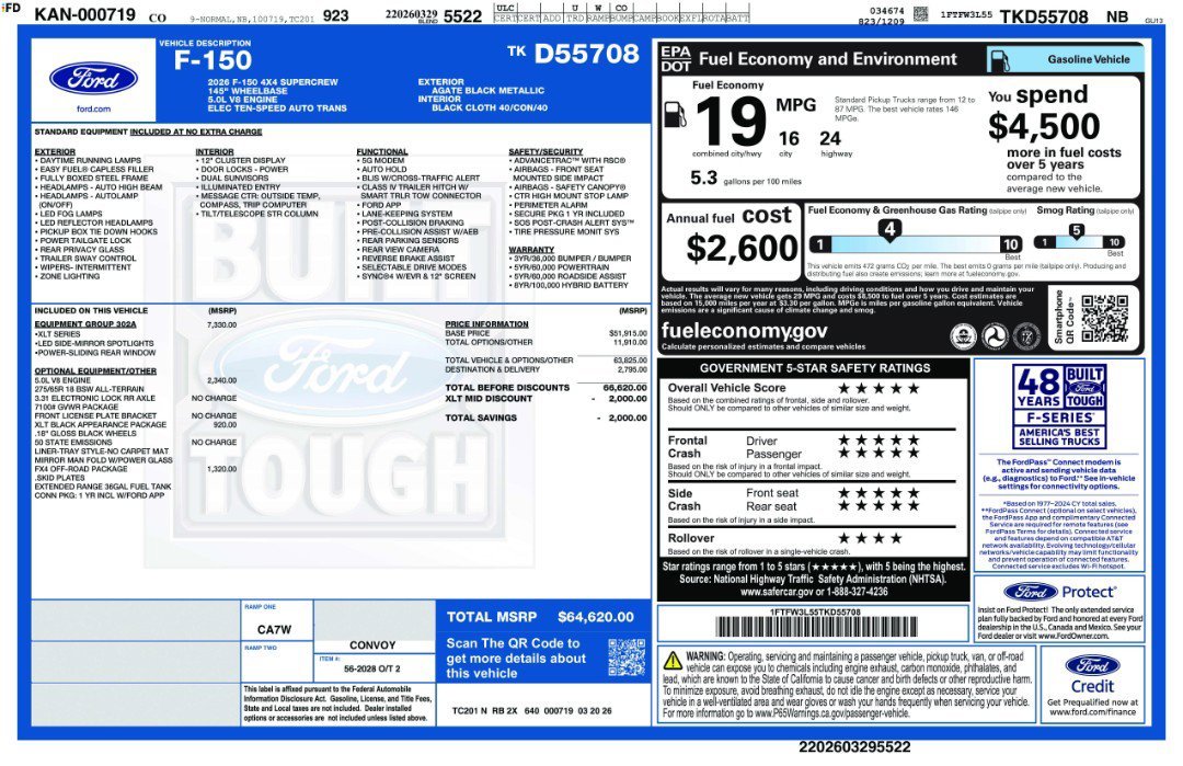 New 2026 Agate Black Metallic Ford XLT image 11