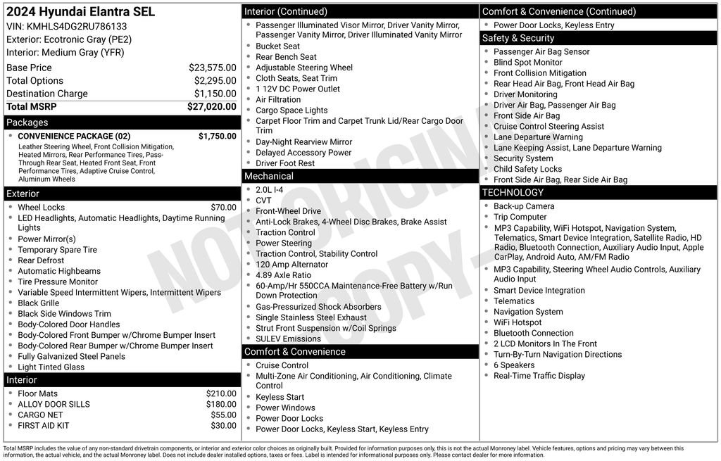 Used 2024 Gray Hyundai SEL image 27
