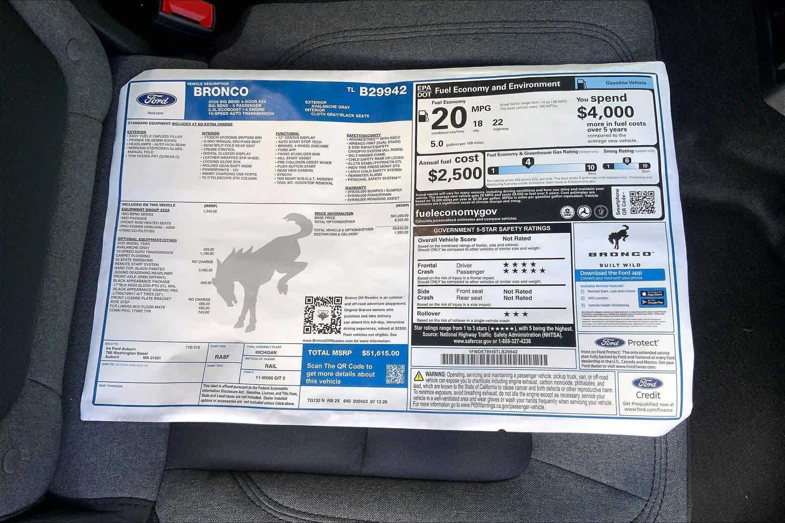 New 2026 Avalanche Gray Ford Big Bend image 18
