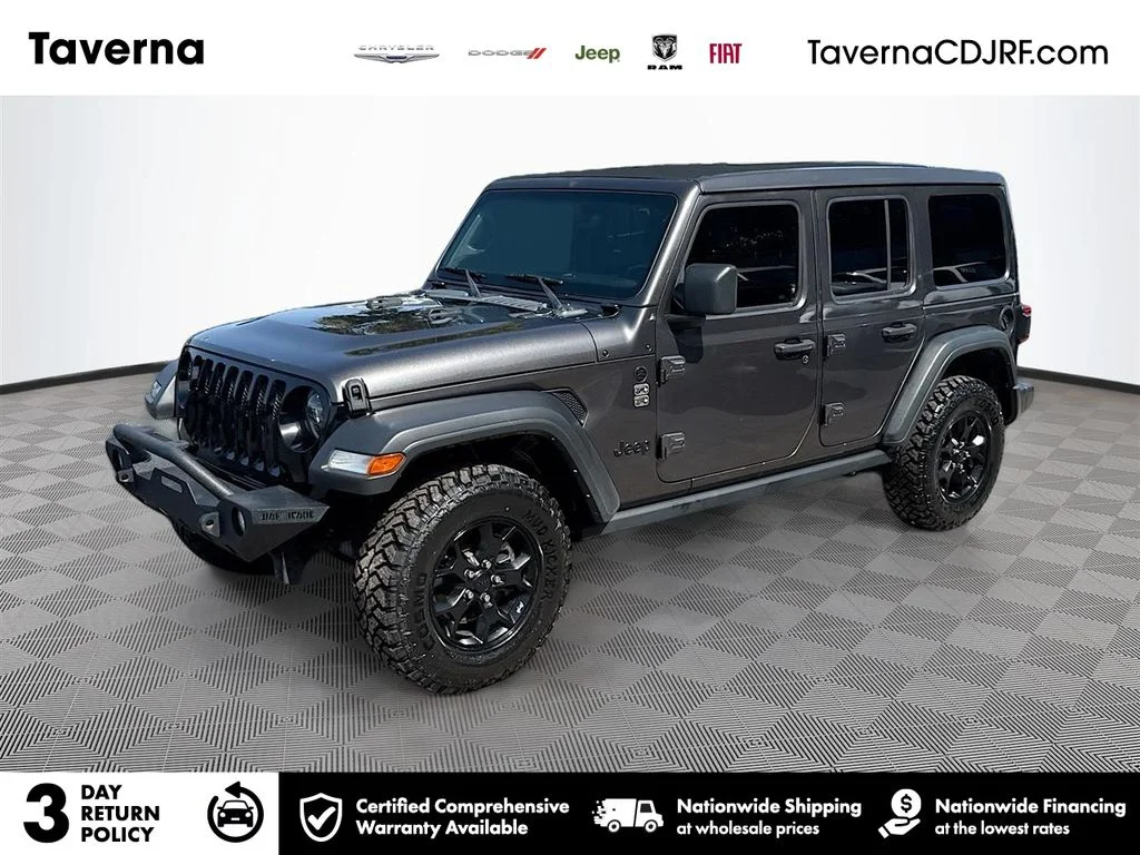 Used 2021 Gray Jeep Unlimited Willys image 1