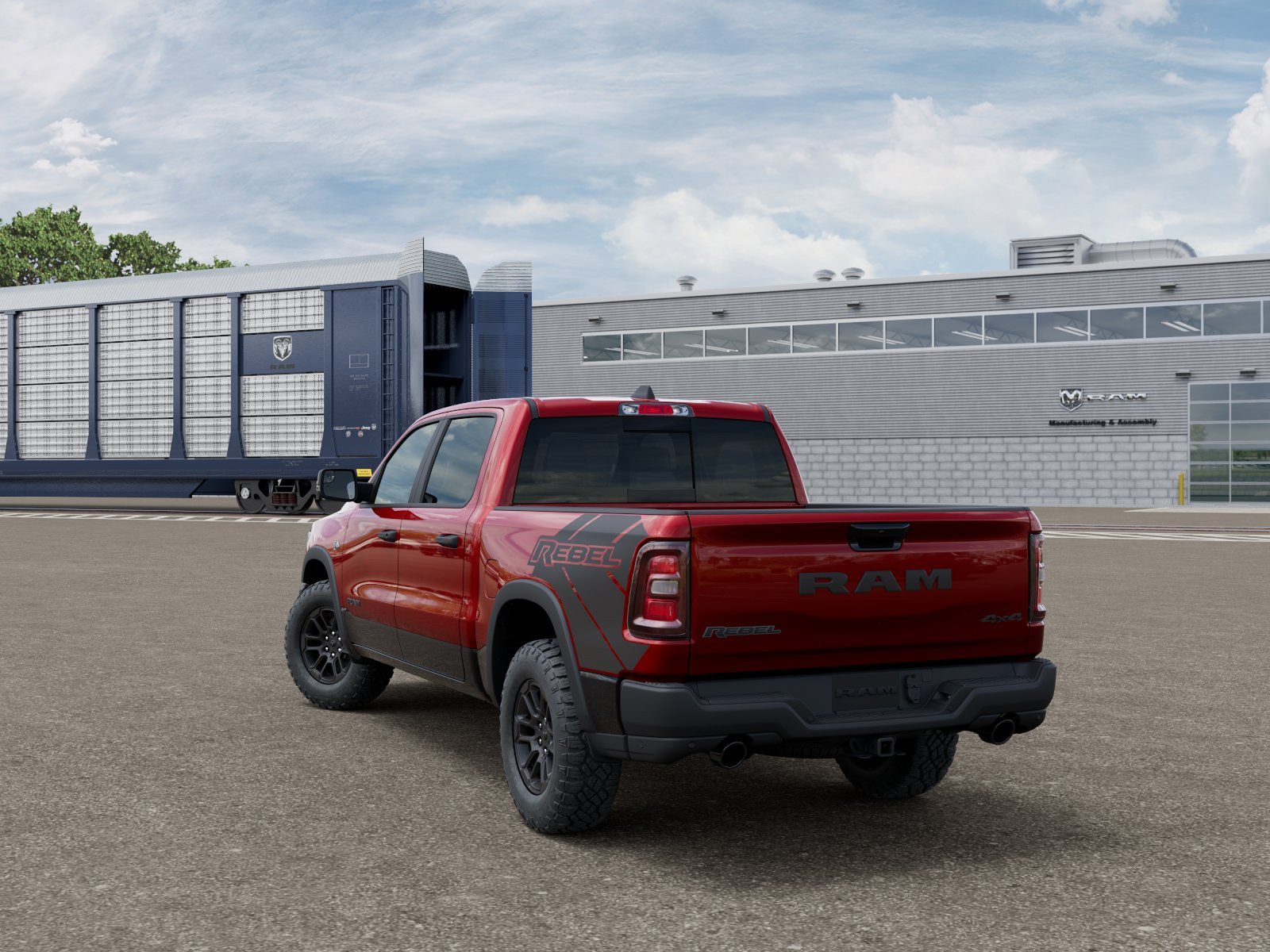 New 2026 Molten Red Pearl-Coat Exterior Paint RAM Rebel image 3