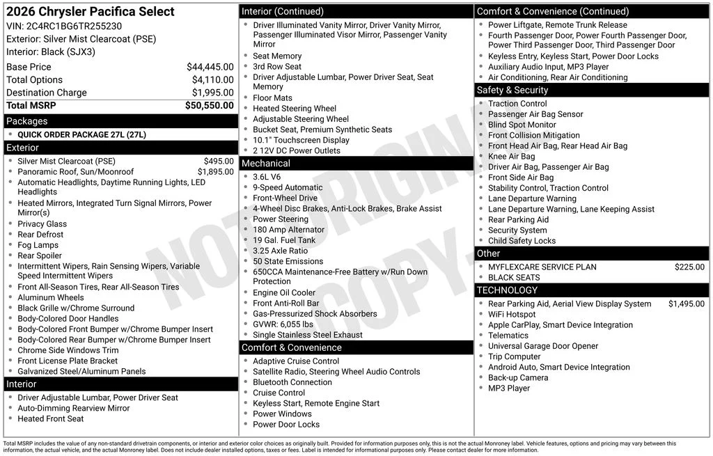 New 2026 Silver Mist Clear-Coat Exterior Paint Chrysler Select image 7