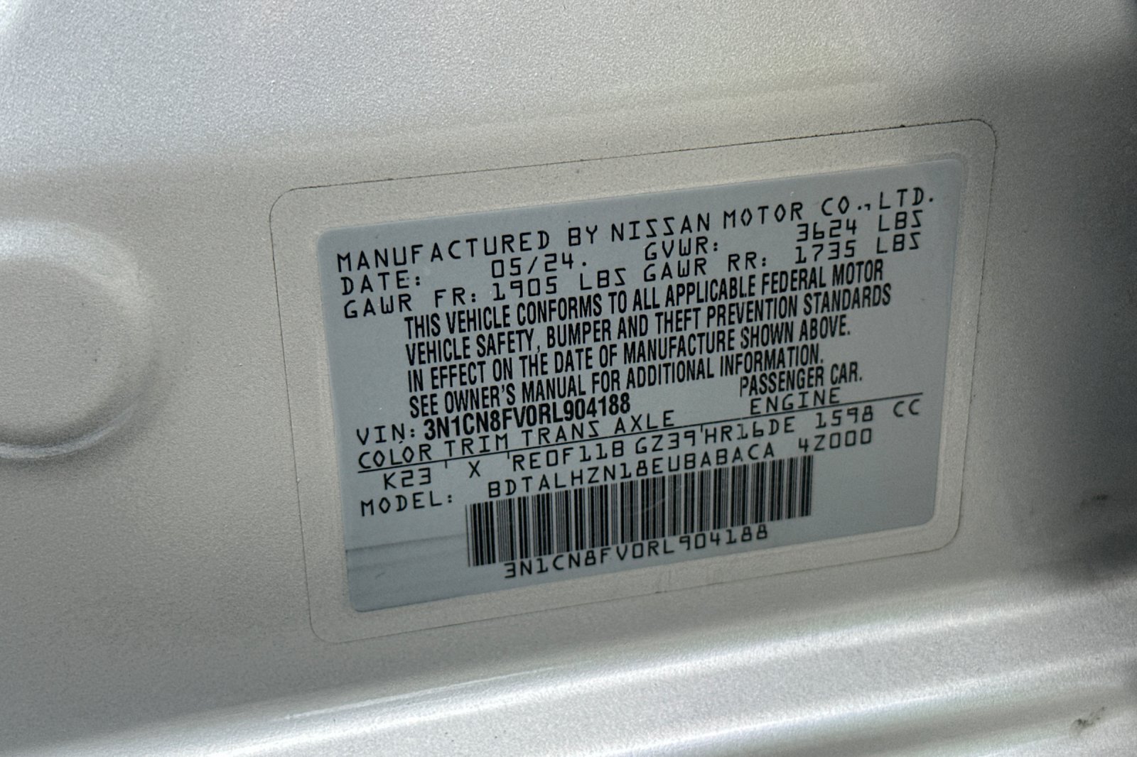 Certified Used 2024 Brilliant Silver Metallic Nissan SR image 28