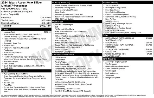 Used 2024 Black Subaru Onyx Edition image 24