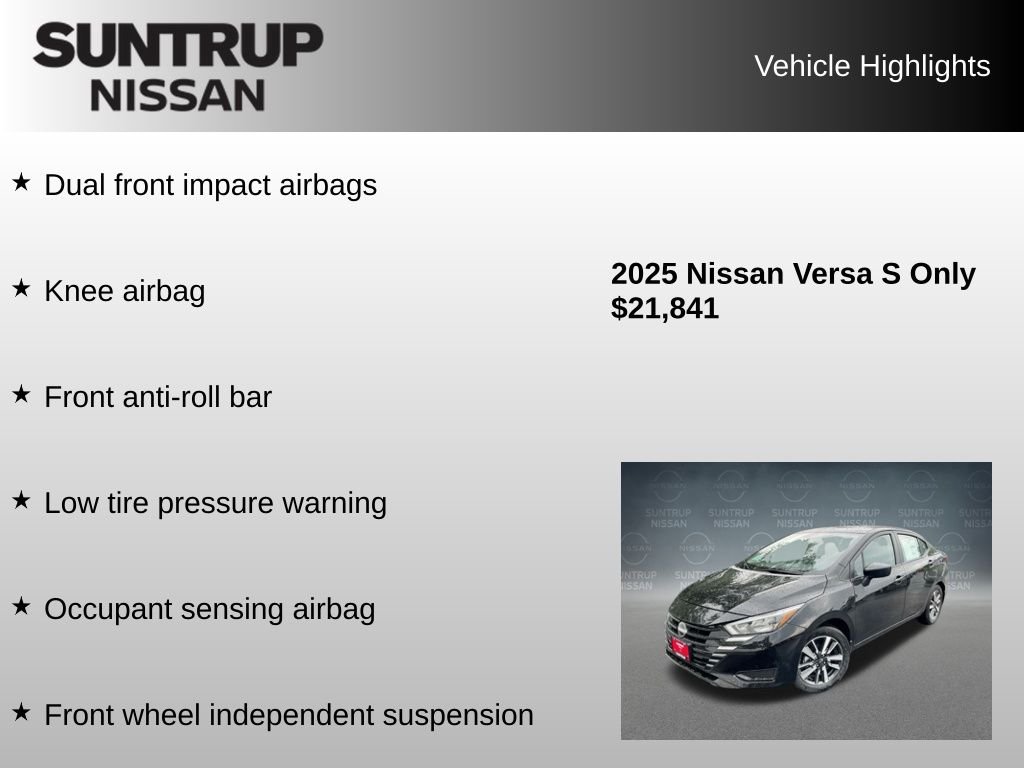 2025 Nissan Versa Sedan S - Photo 23