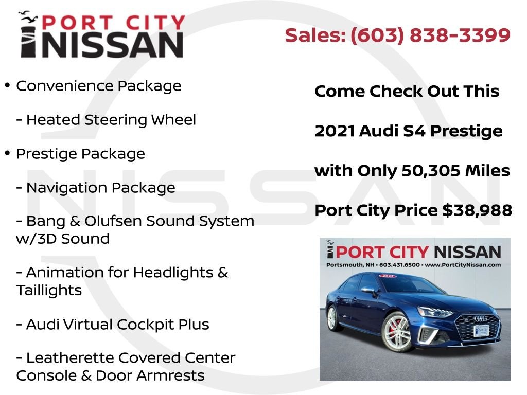 Used 2021 Navarra Blue Metallic Audi 3.0T Prestige w/ s-sport & navigation image 21
