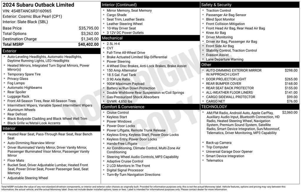 Certified Used 2024 Blue Subaru Limited image 10