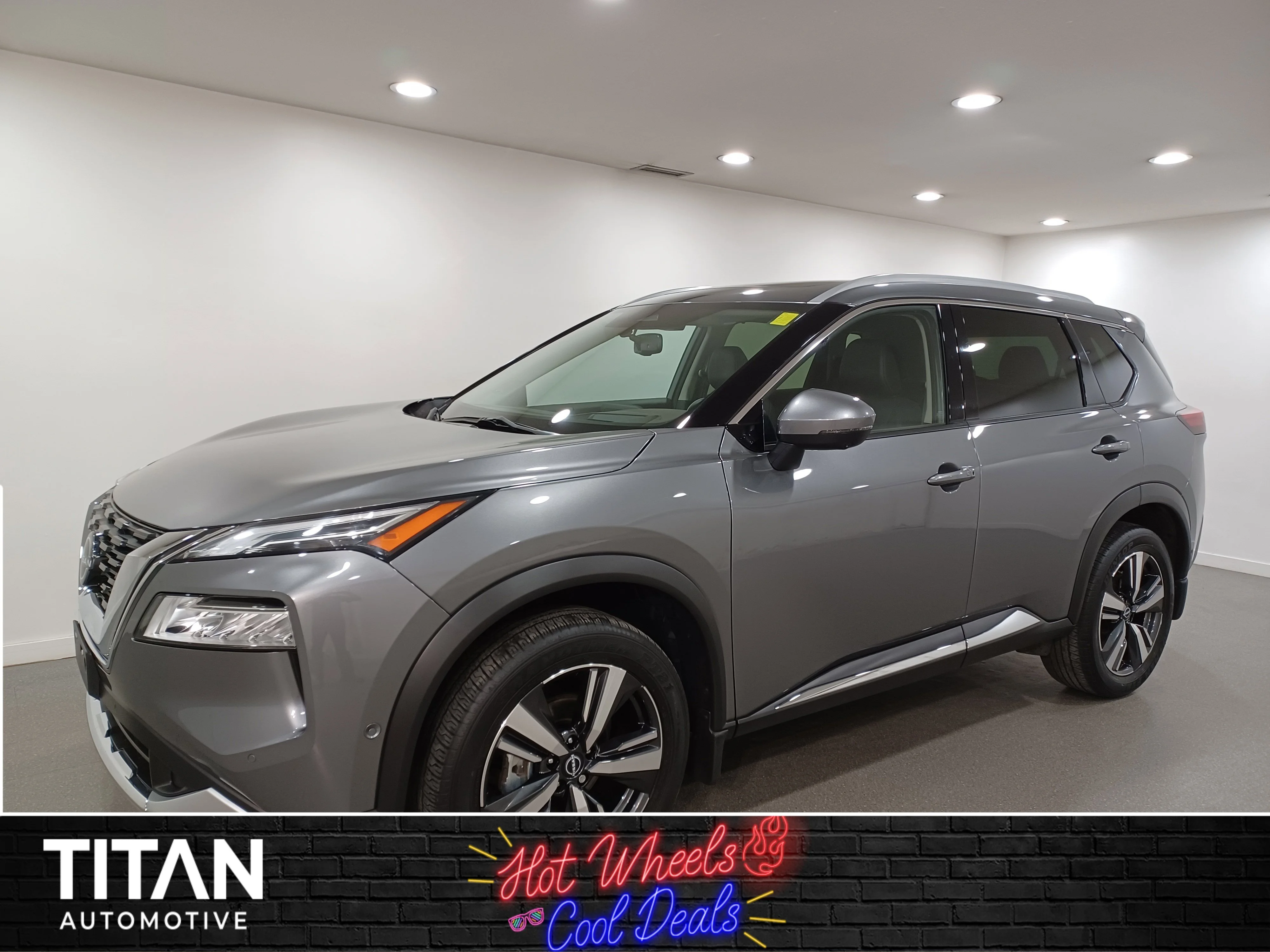 Certified Used 2023 Gun Metallic Nissan Platinum *Adaptive Cruise | Remote Start | Nav | 360 Cam | Htd Lthr & Wheel | Pano Roof | BOSE Audio image 1