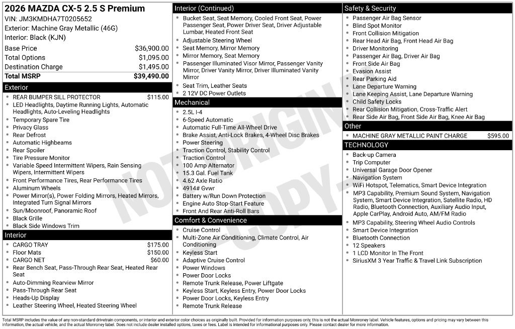 New 2026 Machine Gray Metallic Mazda 2.5 S Premium AWD image 3
