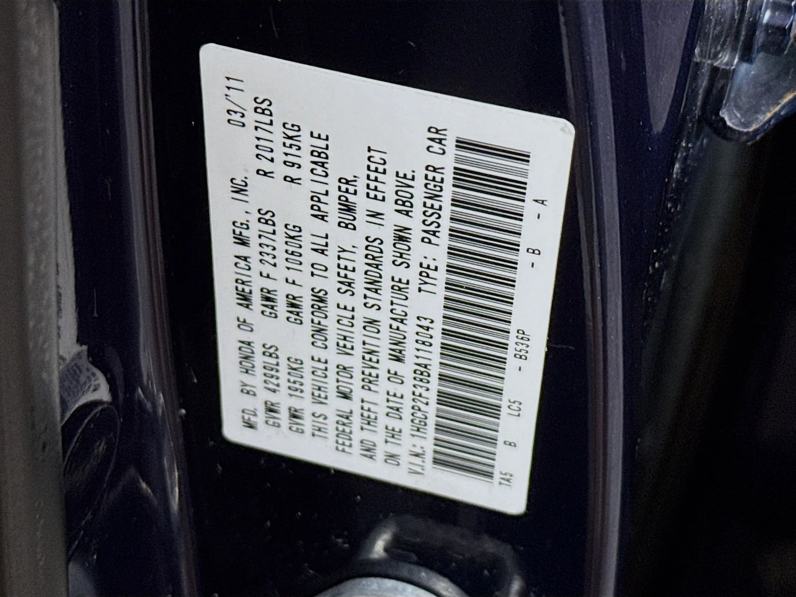 Used 2011 Blue Honda LX image 24