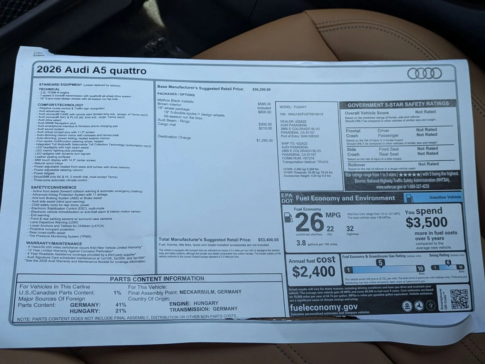 New 2026 Black Audi  image 18